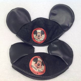 Vintage 1950s 1960s Mickey Mouse Club Ears Hat Mouseketeer 2 Felt Hats