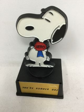 1972 Aviva Ufs Peanuts Trophy Award Snoopy You’re Number One Charlie Brown