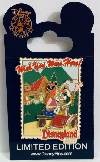 Disney Dlr Wish You Were Here 2007 Toontown Roger & Jessica Rabbit Le 1000 Pin