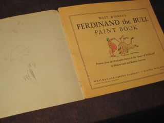 Ferdinand the Bull Paint Book Walt Disney Enterprises Hyperion 1938 Whitman 645 2
