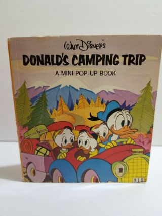 Walt Disney Donalds Camping Trip A Mini Pop - Up Book Vintage 1977