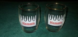 Hamms Beer 6 Oz Gold Rim Cocktail Glasses From The Land Of Sky Blue