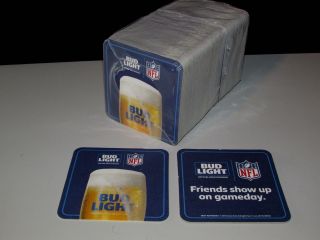 125 Bud Light Nfl Football Friends & Show Up On Game Day Beer Coasters Budweiser