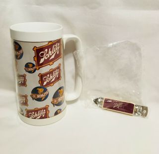 Vintage Schlitz Thermo Beer Mug And,  Never Opened Opener W/magnet