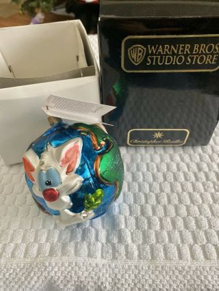 Christopher Radko " Pinky And The Brain " Christmas Ornament Limited Edition