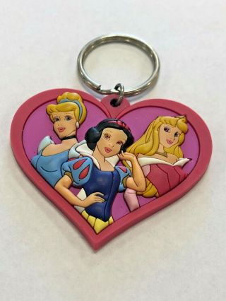 Disney Princess Snow White Aurora Cinderella Heart Shaped Keychain