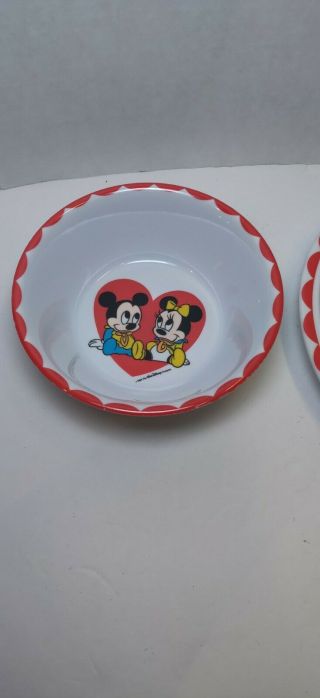 Vintage 1984 Disney Divided Plastic Plate Baby Mickey Minnie and Friends 3