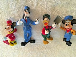 Disney World G Scale Railroad Train Pvc Figures Mickey,  Minnie,  Donald & Goofy Exc