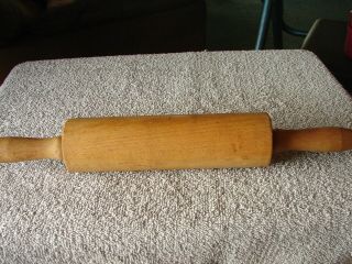 VINTAGE ALL WOOD ROLLING PIN 8 Inch Roller 2