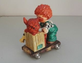 Goebel Charlot Byj Gangway Redhead & Dog On Scooter Figurine