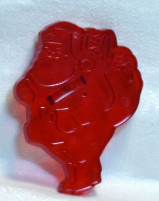 Hrm Vintage Red Plastic Cookie Cutter Santa W Toy Sack Christmas Right Facing