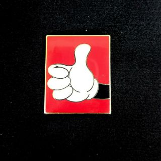 Disney Pin Mickey Mouse Thumb Up On Red Background