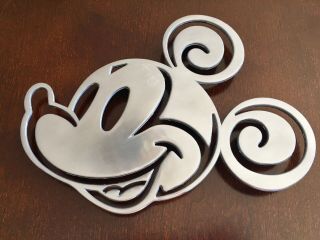 Disney Parks Authentic Mickey Mouse Trivet Hot Plate Chrome Metal