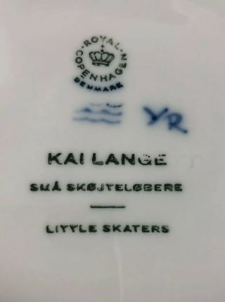 1965 Royal Copenhagen Christmas Plate Little Skaters 3