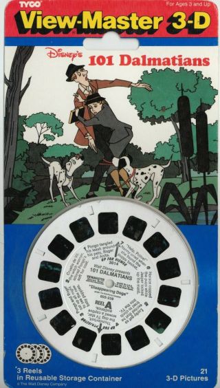 Vintage 1992 Tyco View - Master 3d 101 Dalmations Walt Disney 3 Reels Nos