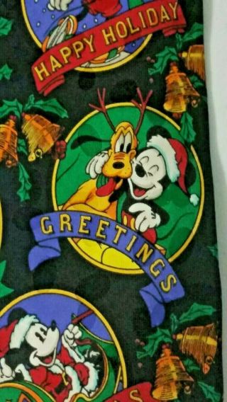 The Disney Store Mickey Pluto Christmas Mens Tie Necktie 100 Silk Vtg