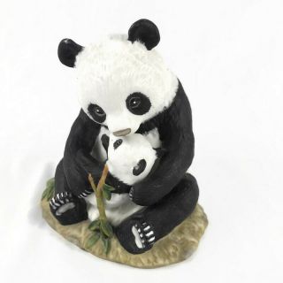 1988 Panda Bear & Cub Homco Home Interiors Masterpiece Porcelain Figurine