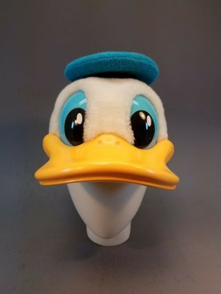 Vintage Disney Donald Duck Plush Snapback Hat Mesh Molded Bill Adjustable