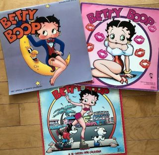 3 Betty Boop Calendars 1987,  1997,  1999 Collectors Editions.  All 12”x12”