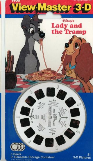 Vintage 1992 Tyco View - Master 3d Lady And The Tramp Walt Disney 3 Reels Nos