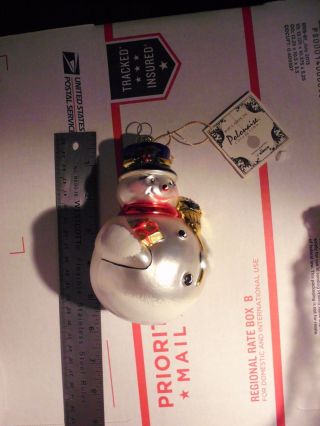 Kurt S.  Adler Polonaise Snowman Parcel Ornament Gift No Box W Tag Broom