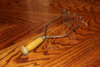 Vintage Potato Masher Wooden Handle VGC Great for Use or Display 2