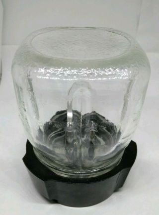 Oster Vintage 4 Oz Clear Glass Jar W/blade Us Pat.  No.  2,  530,  455 Made In Usa