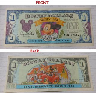 1993 Disney Dollar $1 A Series Mickey Mouse 65th Anniversary Toontown House,  Car