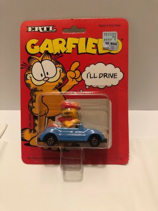 Vintage 1990 Carded/sealed Ertl Die Cast Metal Garfield I 