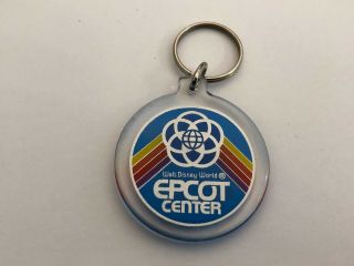 Vintage Epcot Center Keychain Walt Disney World Plastic Acrylic Wdw
