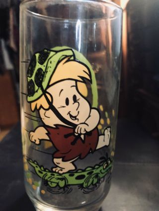 Barney The Flinstone Kids Pizza Hut 1986 Glass Cup Hanna - Barbera Productions