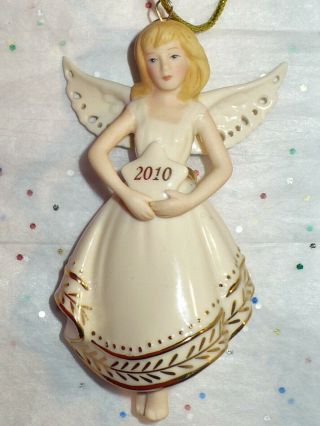 Lenox Christmas Angel Holding 2010 Star Tree Ornament