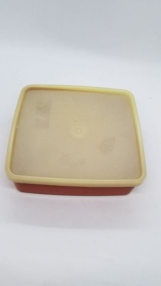 Vintage Tupperware 1458 Sandwich Keeper Paprika Orange With 1459 Seal