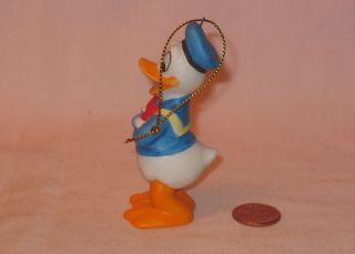 Vintage Disney Donald Duck Ceramic Christmas Ornament; Made In Japan 2