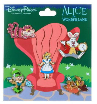 2019 Disney Alice In Wonderland Booster Set Of 5 Pins Rare W8