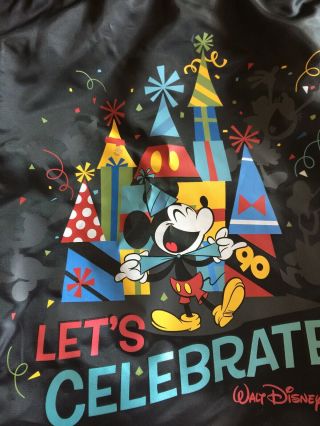 Disney Parks Mickey Mouse Let ' s Celebrate (90 Years) Cinch Bag Backpack 2019 3