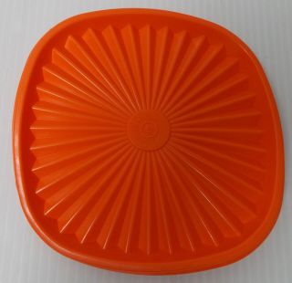 Tupperware Orange Seal Replacement Lid 6 1/4 Inch Wide 841 - 3