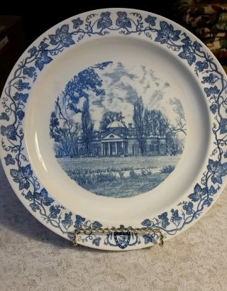 Monticello Home Of Thomas Jefferson Plate - Wedgwood