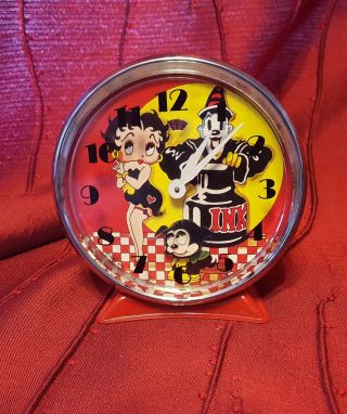 Vintage Betty Boop Metal Wind Up Alarm Clock