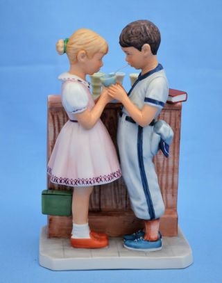 Gorham Norman Rockwell A Day In Life Of Boy / Boy And Gorl Figurine