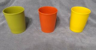 Set Of 3 Vintage Tupperware Juice Tumblers Harvest Colors Kid 