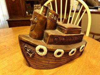 TOOT the Tugboat Cookie Jar By Treasure Craft 3