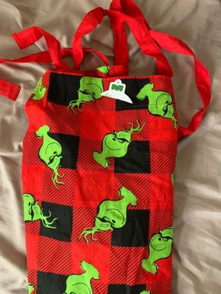 Holiday Christmas Grinch Apron Dr.  Suess The Grinch Face Buffalo Plaid