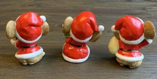 Vintage Homco Christmas Santa Mice Set 3 Porcelain Figurines Home Interiors 5405 2