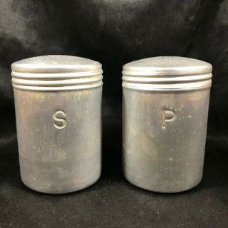Vintage Aluminum Retro Kitchen Camping Salt And Pepper Shakers