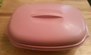 Vintage Tupperware 3 Piece Microwave Vegetable Steamer Pink/dusty Rose