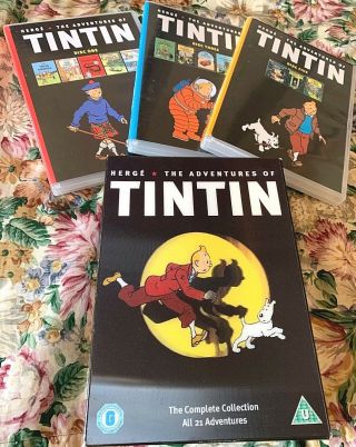 The Complete Adventures Of Tintin 5 Disc Dvd Set - Holographic Cover - Herge