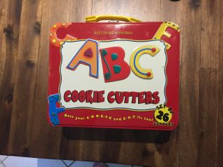 Williams Sonoma Alphabet Abc Letter Cookie Cutters W Tin Lunch Box Sugar Cookies