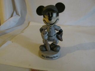 Walt Disney World Black White Gray Mickey Mouse Baseball Bobblehead 8 "