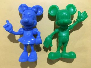Marx Jumbo Plastic Figures Minnie & Mickey Mouse Walt Disney Characters
